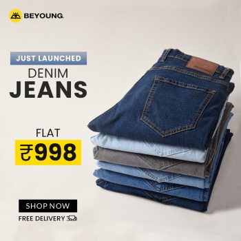 explore best denim jeans for men online at Beyoung