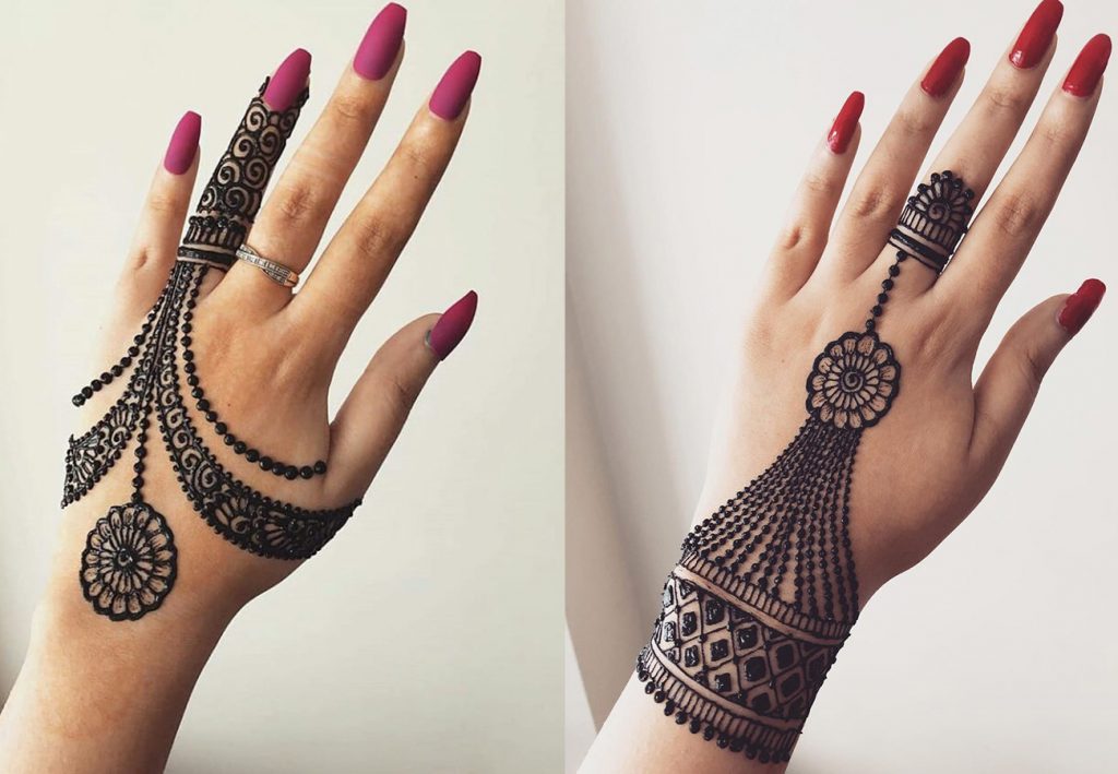 Classic Haath Phool Back Hand Mehndi Design